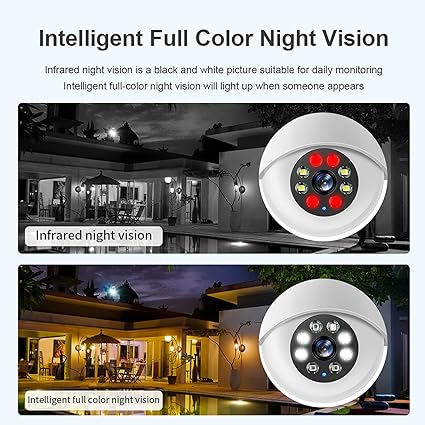 Light Bulb Camera Security Camera WiFi 1080P Wireless Cameras 360°Panoramic Full HCamera Human Motion Detection Two Way Audio Color E27 Light Bulb Socket