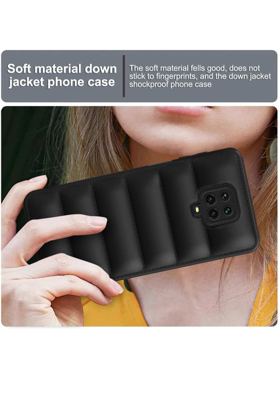 Plus Puffer Case Camera Protection Soft Back Cover for Redmi Note 9 Pro